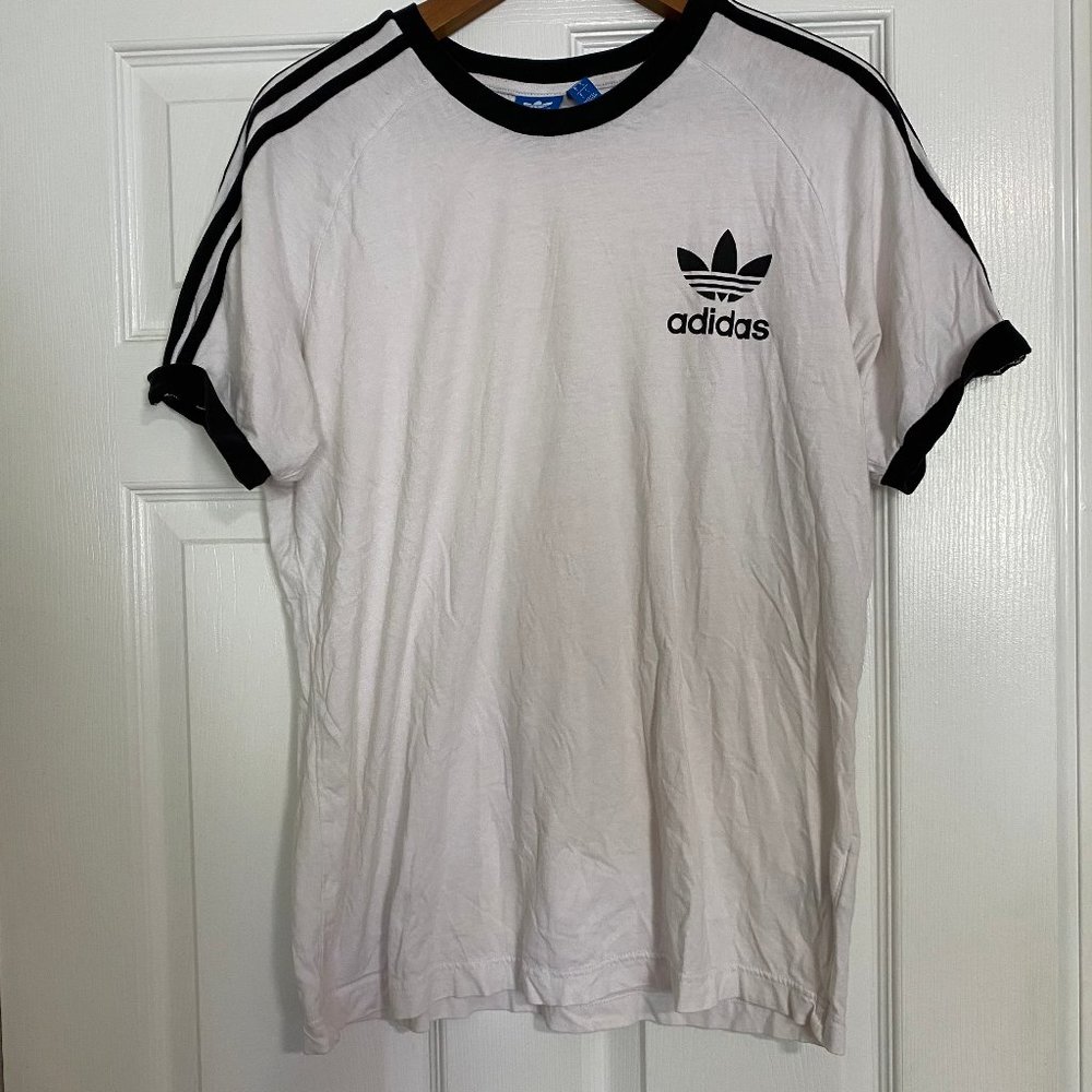 Adidas black and white logo tee